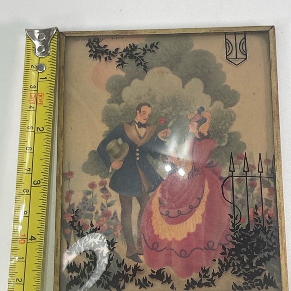 Vtg. Victorian Style Courting Couple Benton Bubble Frame R18517 5x4'' USA Made - Picture 4 of 8